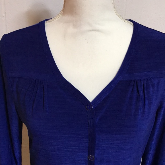 Blue 3/4 Sleeve Pullover - Picture 2 of 5